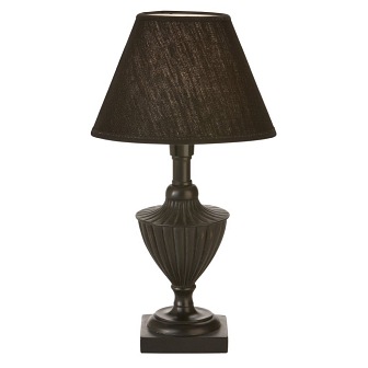 Klasyczna lampa stołowa Pollino czarna z abażurem